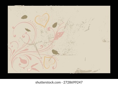 Fundo romântico do amor de Boho com corações e rosas 