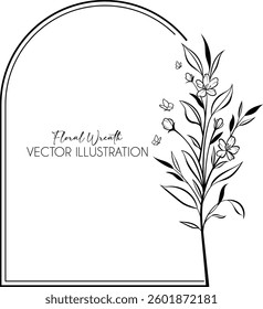 Romantic Botanical Arch Frame for Wedding Invitations