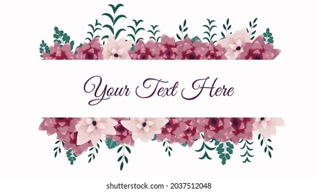 Romantic botanical flower invitation or greeting card for wedding decoration, Valentine's Day, sales, invitations, and other events with paper label badge tag