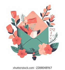 Romantic bouquet of flowers, a symbol of love isolated