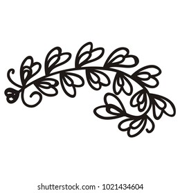 Romantic branch of hearts. Vector illustration