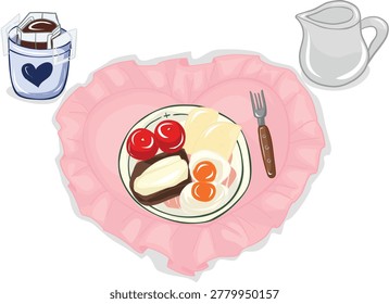 A romantic breakfast setting