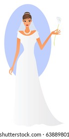 Romantic bride with a flower