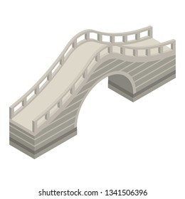 Romantic bridge icon. Isometric of romantic bridge vector icon for web design isolated on white background