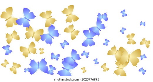 Romantic bright butterflies abstract vector wallpaper. Spring vivid insects. Detailed butterflies abstract children background. Gentle wings moths patten. Nature creatures.