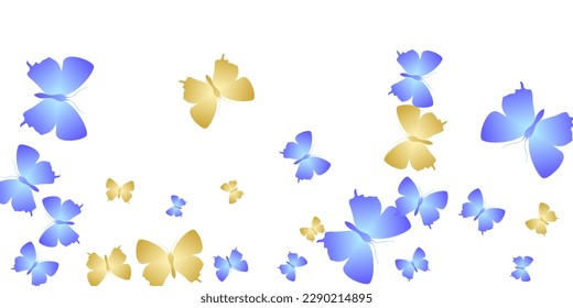 Romantic bright butterflies abstract vector background. Summer funny moths. Simple butterflies abstract dreamy wallpaper. Tender wings insects patten. Nature creatures.