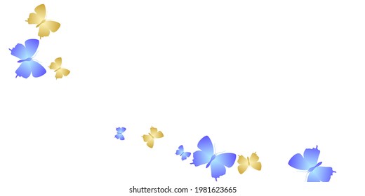 Romantic bright butterflies flying vector illustration. Summer vivid moths. Simple butterflies flying baby background. Delicate wings insects patten. Fragile beings.