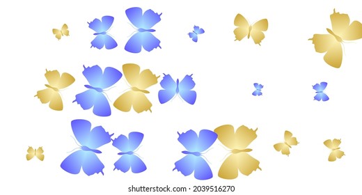 Romantic bright butterflies flying vector wallpaper. Summer pretty moths. Detailed butterflies flying baby illustration. Tender wings insects graphic design. Nature beings.
