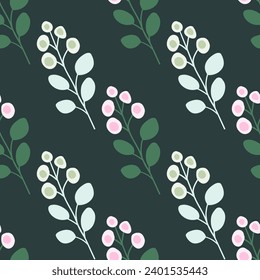 Romantic and bright floral pattern with hand-drawn petals and leaves, perfect for spring and summer textile designs.