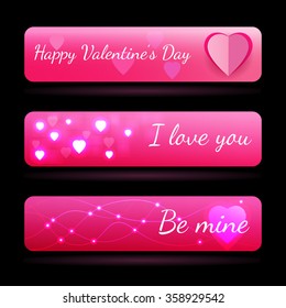 Romantic buttons set. Valentine