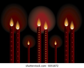 Romantic candle light on the special day. (vector)