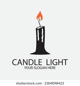 Romantic candlelight icon logo vector illustration