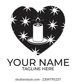 Romantic candlelight icon logo vector illustration
