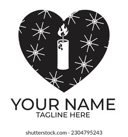 Romantic candlelight icon logo vector illustration