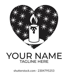 Romantic candlelight icon logo vector illustration