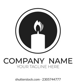 Romantic candlelight icon logo vector illustration