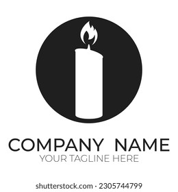 Romantic candlelight icon logo vector illustration