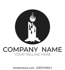 Romantic candlelight icon logo vector illustration