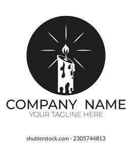 Romantic candlelight icon logo vector illustration