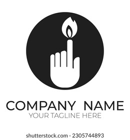 Romantic candlelight icon logo vector illustration