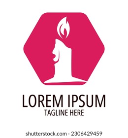 Romantic candlelight icon logo vector illustration