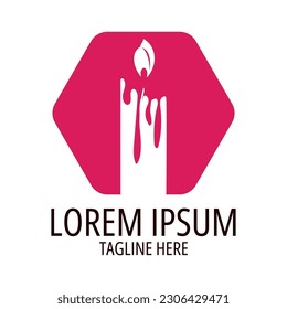 Romantic candlelight icon logo vector illustration