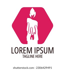 Romantic candlelight icon logo vector illustration