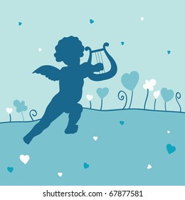 Romantic card with angel