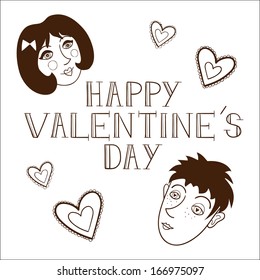 Romantic card concept. Sketch vector design element for Valentine's day