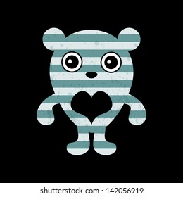 Romantic card with cute teddy