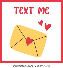 Romantic Valentine’s Card. Valentine’s Day Card. Envelope with Love letter and hearts. For Flyers, Sales, and Promotions. Trendy vector illustration