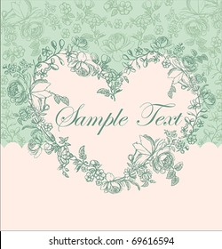 Romantic  Card Design With Flowers