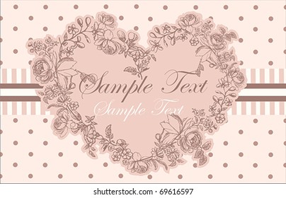 Romantic  Card Design With Flowers