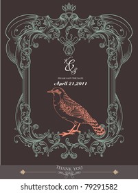 romantic card design- wedding or packaging cover