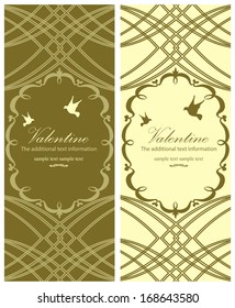 Romantic card with doves.