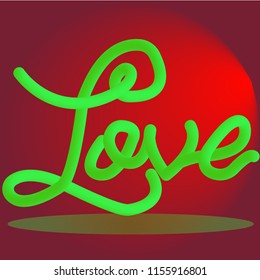Romantic card with hand written lettering. Template for your design. Ready-to-use art