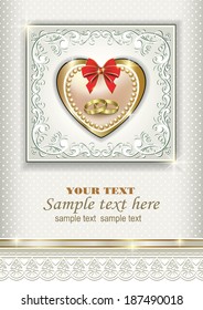 romantic card with heart