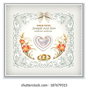 romantic card with heart