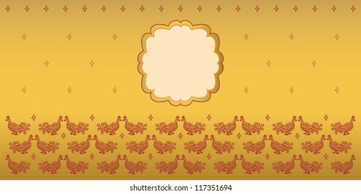 Romantic card for invitation, greeting, wedding. Indian style