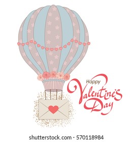 Romantic card or label for gift for Valentine's day. Vector illustration.