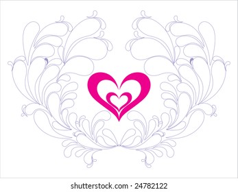 romantic card with leaf