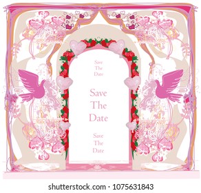 Romantic card with love birds