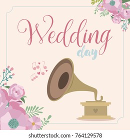 Romantic card for Save the date, Wedding invitation, Love you card and Valentines day greeting card. Vector illustration