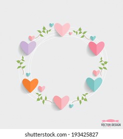 Romantic card, spring floral design element. Vector illustration.