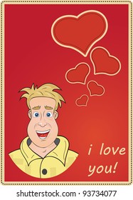 Romantic card for Valentine's Day, vector