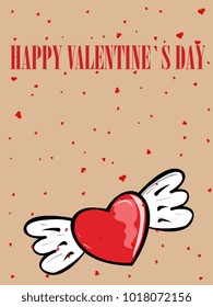 a romantic card for Valentine's Day or a wedding with a heart and the inscription "Happy Valentine's day"
"