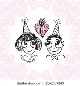 Romantic card. Vector illustration