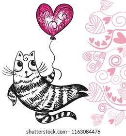 Romantic card. Vector illustration