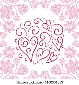 Romantic card. Vector illustration