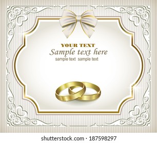 romantic card with wedding rings